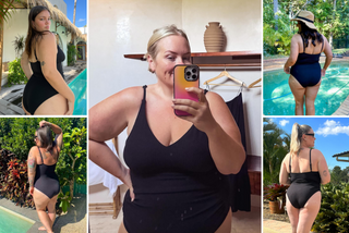 Real Women, Real Bodies: Coolum One-Piece Black Swimsuit on 15 Sizes