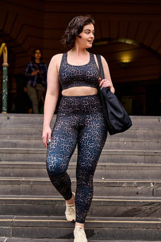 Essential High Waisted Full Length Legging - Bronze Leopard