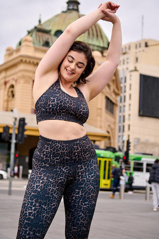 Essential High Waisted 7/8 Length Legging - Bronze Leopard