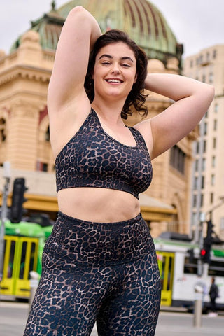 Essential High Waisted Bike Short - Bronze Leopard