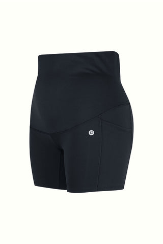 Mama Maternity Anti Chafe 5" Bike Shorts With Pockets - Black