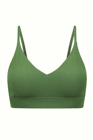 Byron Adjustable Bikini Top - Khaki Texture