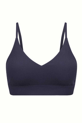 Byron Adjustable Bikini Top - Navy Texture