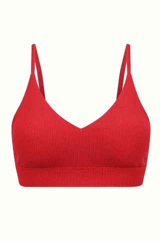 Byron Adjustable Bikini Top - Red Texture