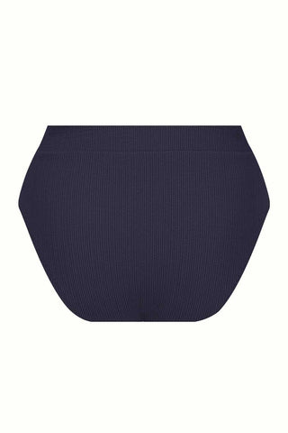 Byron High Waisted Bikini Bottom - Navy Texture