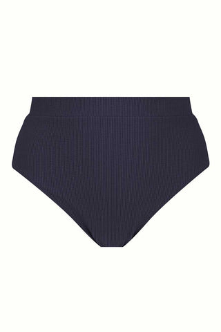 Byron High Waisted Bikini Bottom - Navy Texture