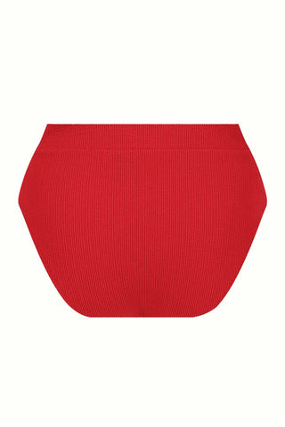 Byron High Waisted Bikini Bottom - Red Texture