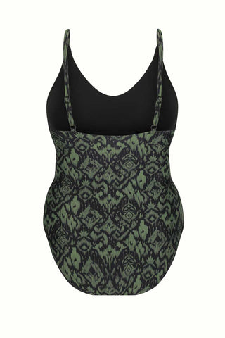 Coolum Core Support One Piece Swim - Green Ikat