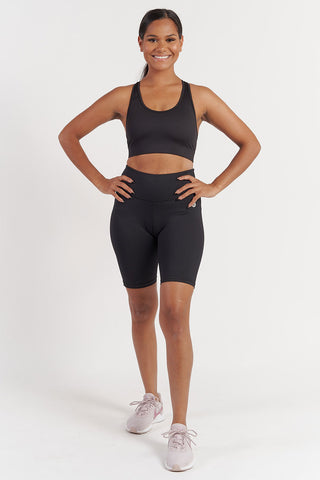 Essential High Waisted Bike Short - Black