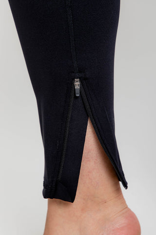 Maternity Training Pocket Zip Ankle Biter Tight - Black