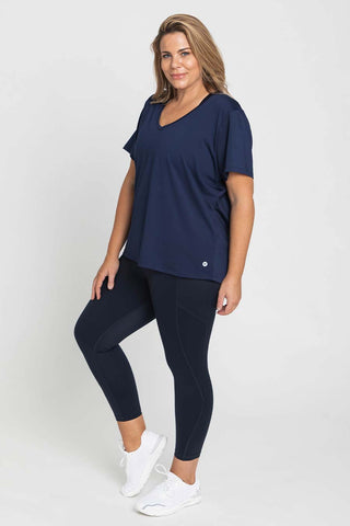 Pace Performance V-Neck T-Shirt - Navy