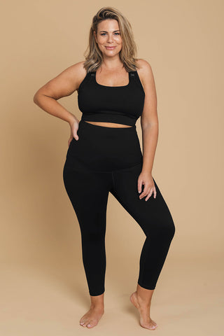 Postpartum Recovery Leggings 7/8 Length - Black