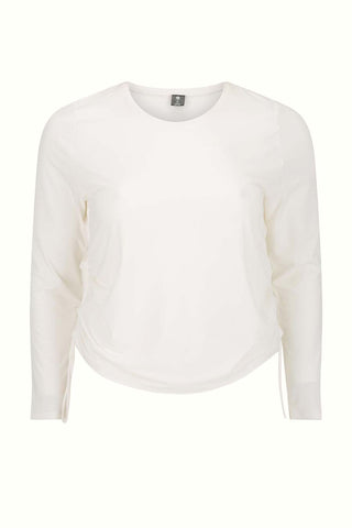 Ruched Long Sleeve Top - White