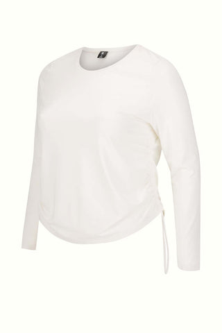 Ruched Long Sleeve Top - White