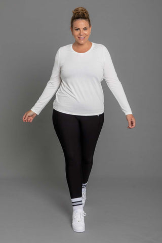 Ruched Long Sleeve Top - White