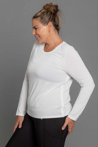 Ruched Long Sleeve Top - White