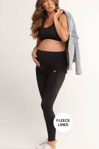 Thermal Maternity Legging with Pockets - Black