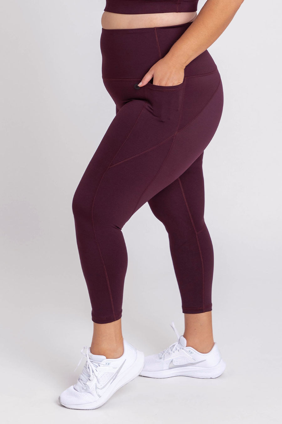High Waist, Stretchy and Recovery Sports Leggings Burgundy Shop