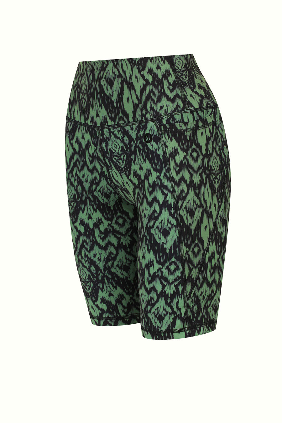 Training Pocket Bike Short - Green Ikat