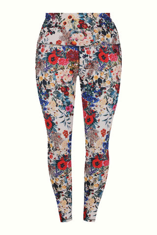 Training Pocket Full Length Tight - Tea Party Floral