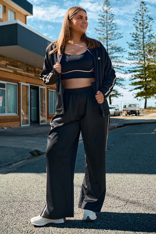 Wide Leg Pant  - Black/Almond