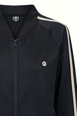 Zip Front Sports Jumper - Black/Almond