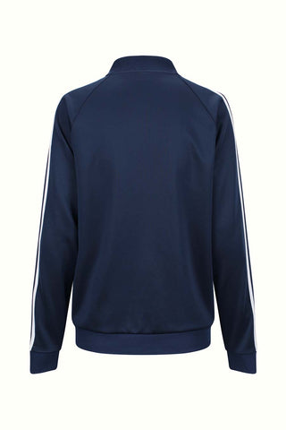 Zip Front Sports Jumper - Navy/White