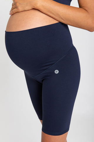 Mama Maternity Bike Shorts - Navy