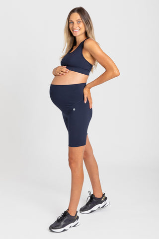 Mama Maternity Bike Shorts - Navy