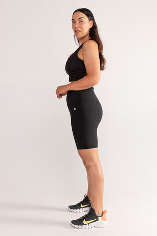 Essential High Waisted Bike Short - Black