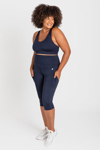 Smart Pocket 3/4 Length Tight - Navy