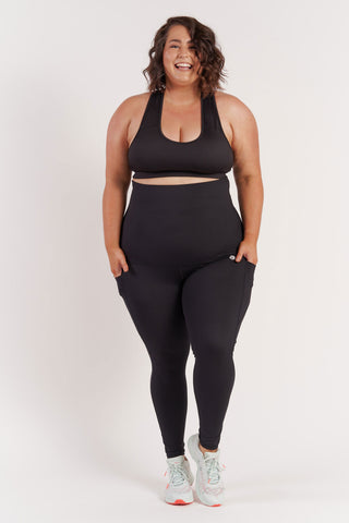 Postpartum Recovery Leggings With Pockets Full-Length - Black