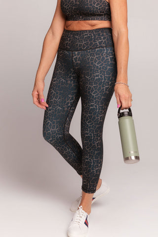 Essential High Waisted 7/8 Length Legging - Bronze Leopard